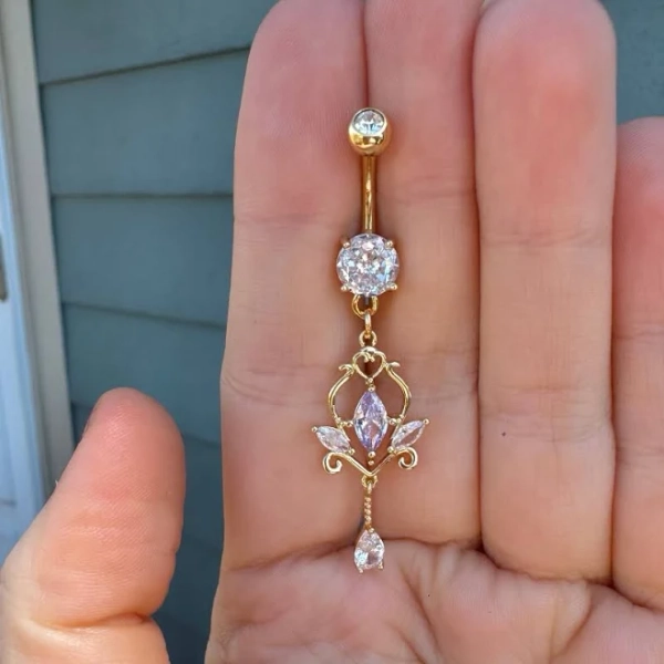 Surgical Steel Dangle Navel Piercing