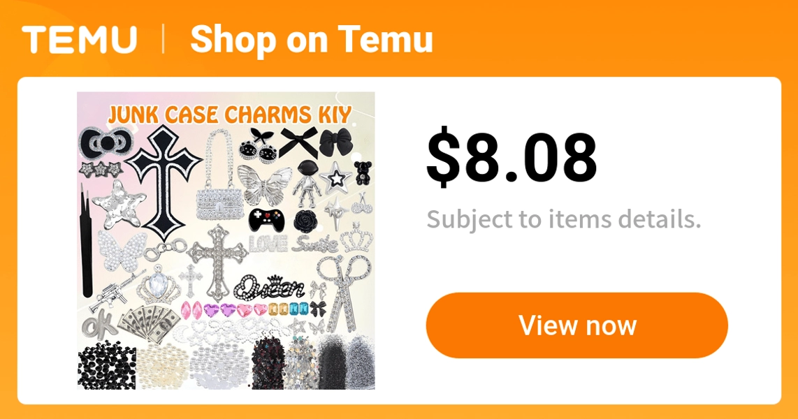 2d flat junk case charms kit black junk phone case charms - Temu