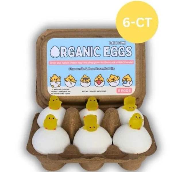 Glow in the Dark Kids Bath Bombs with Toy Inside, Easter Chick Bath Bomb Gift Set, Surprise Bath Bombs for Kids, Birthday Gifts, Bath Toys