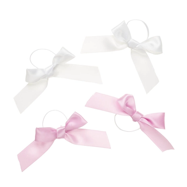 Build-A-Bear & White Ribbon Bows 4 pc. in Pink