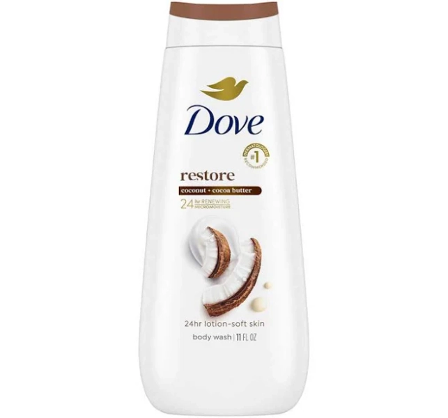 Dove Restoring Body Wash Coconut & Cocoa Butters 22 fl oz (650 ml) Pack of 4