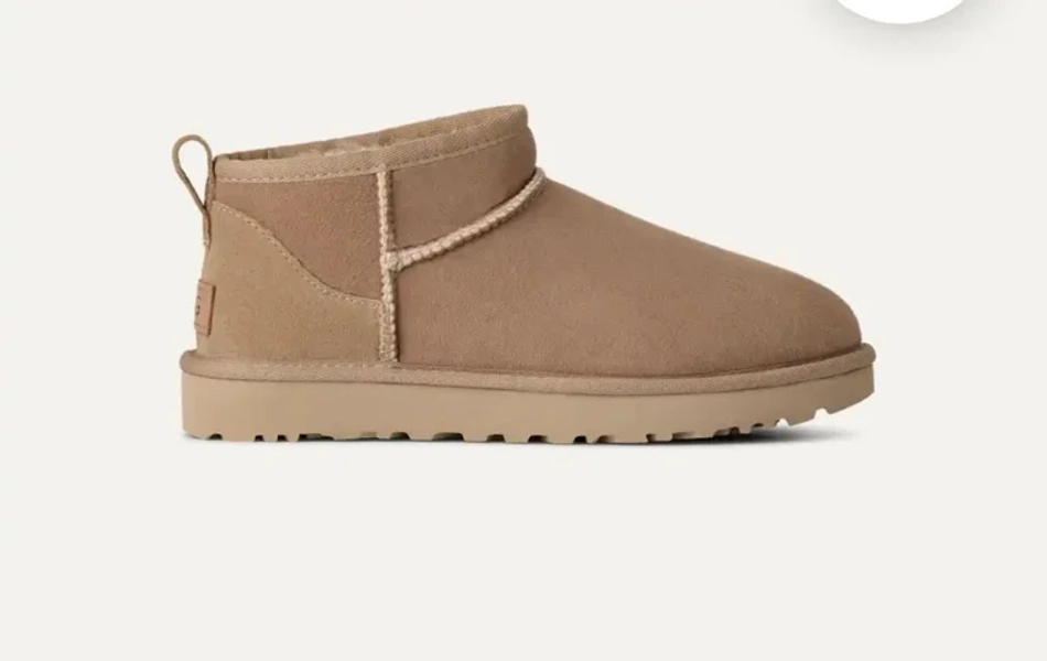 UGG® Women's Classic Ultra Mini Sheepskin Classic Boots in Moss Green/Amphora, Size 5