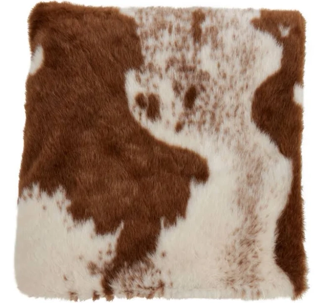 Saro Lifestyle Faux Fur Cow Hide Throw