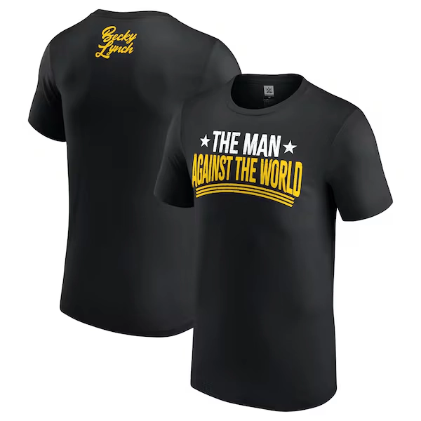 WWE Becky Lynch The Man Against The World T-Shirt - Black - Mens