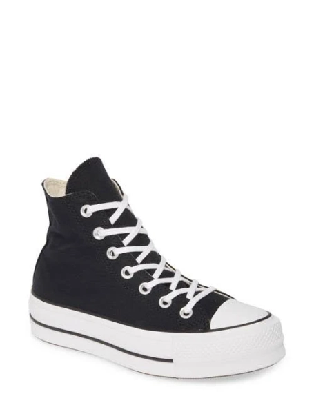 Converse Chuck Taylor All Star Lift High Top Platform Sneaker in Black/white/white at Nordstrom, Size 10