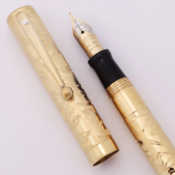 Sheaffer "W. A. Sheaffer" Commemorative Nostalgia Fountain Pen (1995) - Engraved Gold, Lever Filler, 18k Medium Nib (Excellent +, Works Well)
