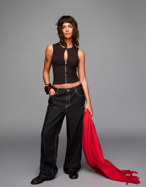 Top with zipper - Women | Bershka