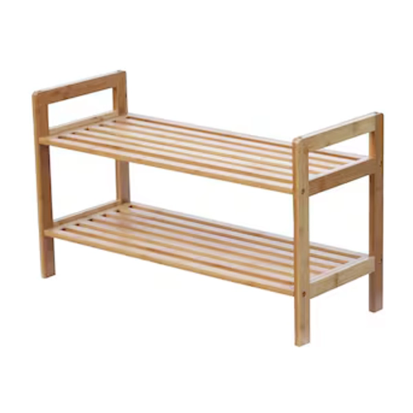 Oceanstar Wood Shoe Rack with 2 Tiers, Brown, Freestanding, Stackable, Holds 8 Pairs of Shoes, Multi-Functional Storage Solution SR1309 at Lowes.com