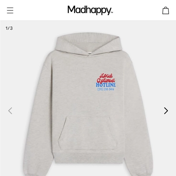 MADHAPPY Local Optimist Hotline Fleece Hoodie XL Oatmeal 💖 | Hoodies, Black hoodie women, Fleece hoodie