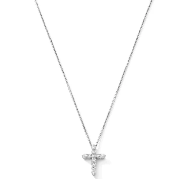 Zales 1/2 ct. T.W. Lab-Grown Diamond Cross Pendant in Sterling