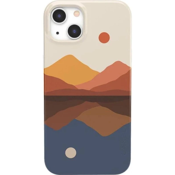 Casely iPhone 14 Case Opposites Attract Day & Night Colorblock Mountains