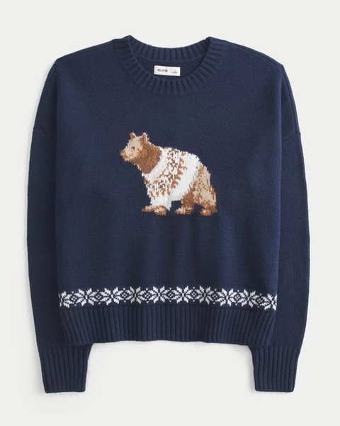 Easy Bear Graphic Crew Sweater