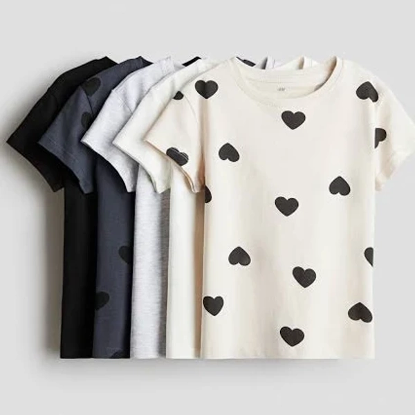 H&M Girls 5-Pack Cotton T-shirts