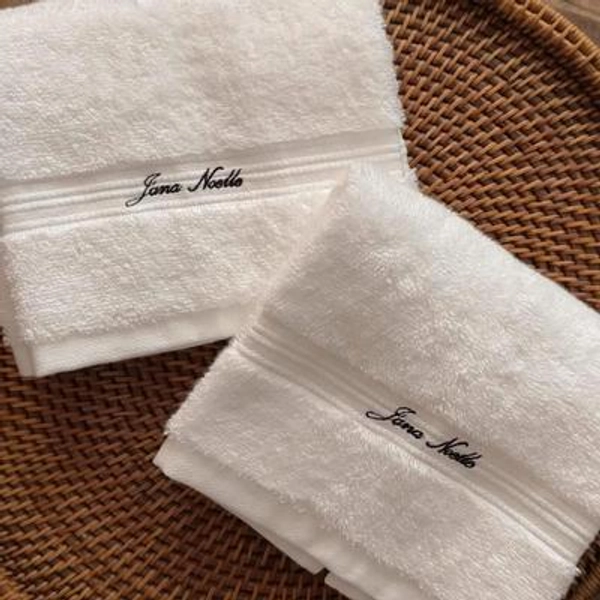 Custom Embroidered Hand Towel 100% White Cotton Gift