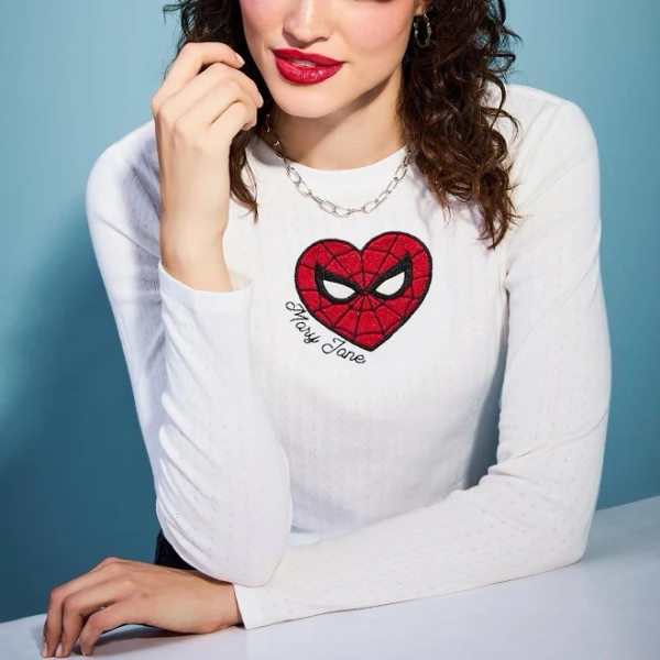 Marvel Spider-Man Pointelle Long Sleeve T-Shirt