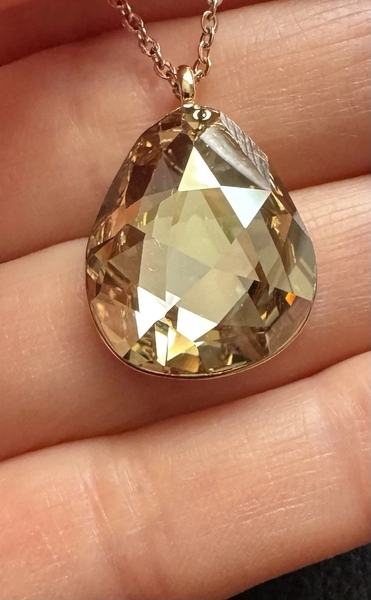Genuine Swarovski Helios Desert Glow Pendant Necklace, Gold Tone Plated