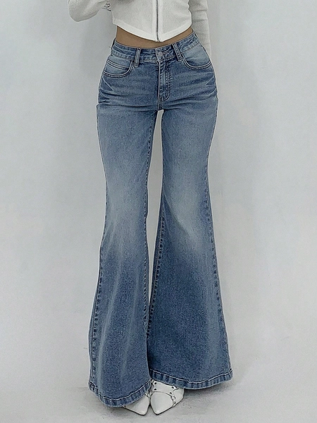 DAZY Women's Flare Leg Jeans, Minimalist & Fashionable For Summer