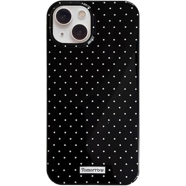Compatible with iPhone 16 Case with Cute Fashion Polka Dot Aesthetics Design Simple Case for Soft TPU Slim Protection Case for iPhone 16-White