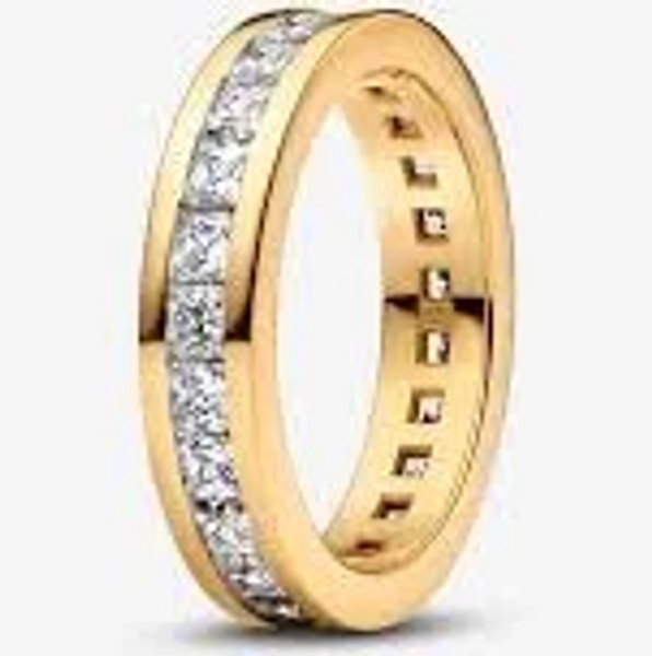 Pandora 14K Gold-Plated Eternity Channel Ring