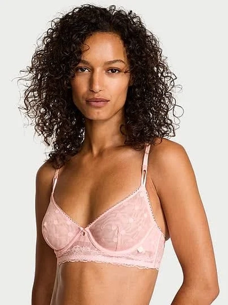 Victoria's Secret Women's Sheer Heritage Unlined Demi Bra Top