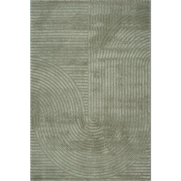 Tapis design moderne, densité élevée, vert, 160 x 230 cm