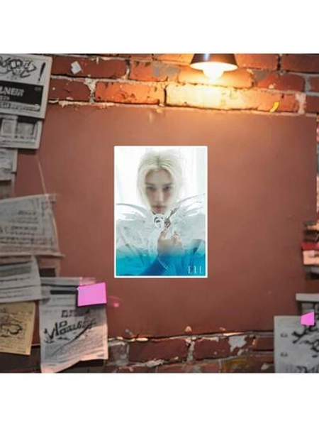 2pcs Poster, Felix/STRAYKIDS Poster, ELLE Magazine Poster, Fans Merch Goods, Self-Adhesive Poster, Can Be Pasted On Living Room, Bedroom Walls, Or Used To Decorate Imperfect Walls, Beautiful Decorative Gift