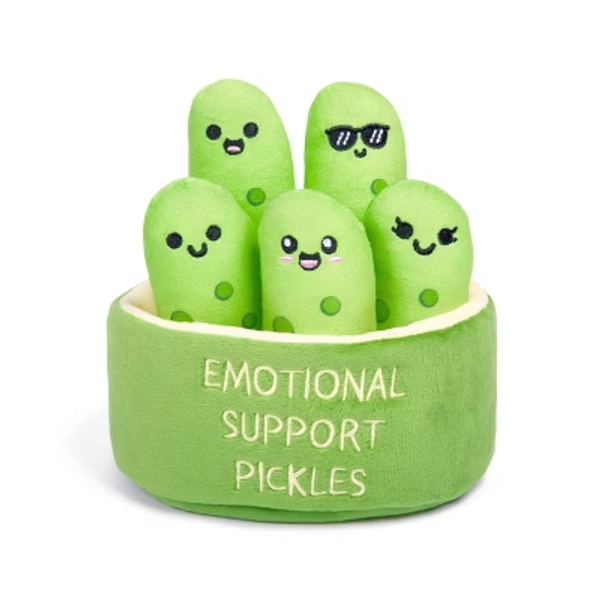 What Do You Meme? Emotional Support Pickles Plush Funny Food-Themed Stuffed Animal Set