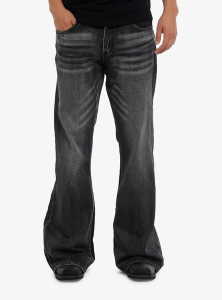 Black Wash Flare Jeans