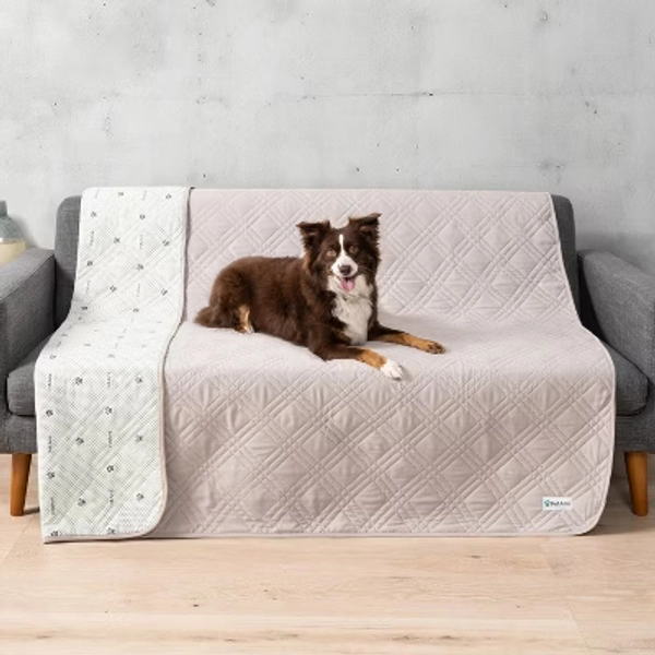 PetAmi Waterproof Dog Bed Couch Cover, Pet Cats Sofa Furniture Protector, Anti-Slip Soft Washable Blanket (Beige, Medium 52 x 82 Inches)