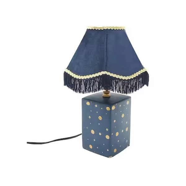 13.75" Blue & Gold Moon Tabletop Lamp by Ashland®