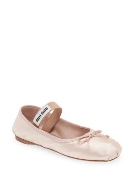 Miu Miu Logo Strap Ballet Flat