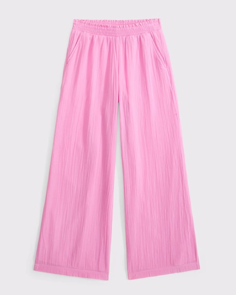 ultra wide leg gauze pants