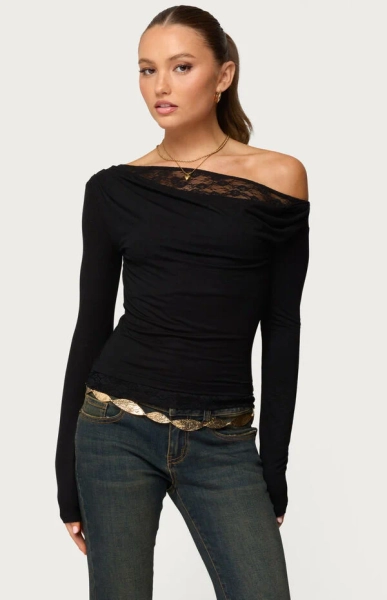 Layered Lacey Off Shoulder Top
