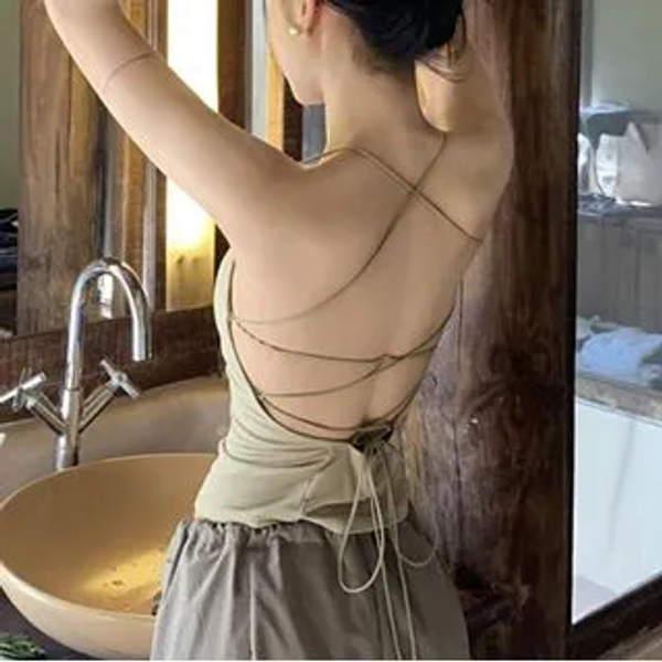 Plain Tie Back Camisole Top