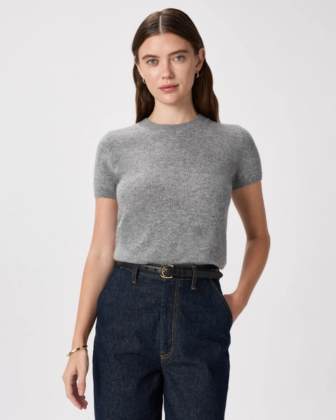 Cashmere Tee | Quince in Heather Grey