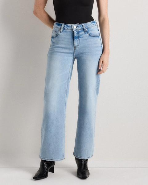 Luna Stretch Relaxed Straight Jeans in Atlantic Blue