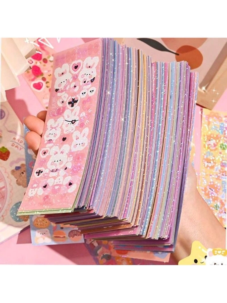 200pcs Cute Cartoon Stickers, Adhesive Decals, Party DIY Stickers, Fun Lovely Theme, For Scrapbook, Luggage, Halloween Decoration, Craft Supplies