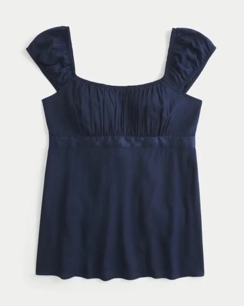 Women's Easy Satin Tie Babydoll Top | Women's Tops | HollisterCo.com
