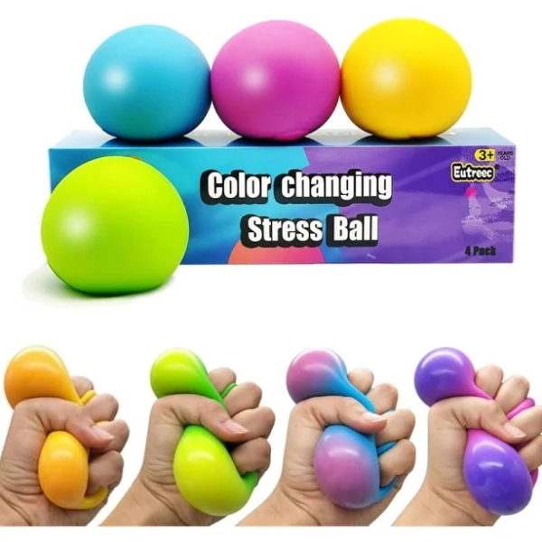 Eutreec Stress Ball Toys Color Changing Sensory Squeeze Toys Squishy Balls