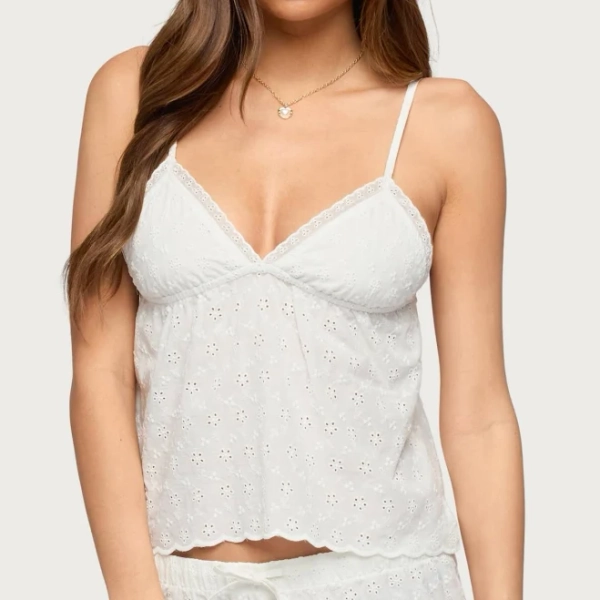 Edikted Women's Talula Eyelet Babydoll Top