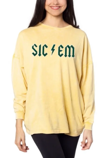 Womens Gold Baylor Bears Big LS Tee