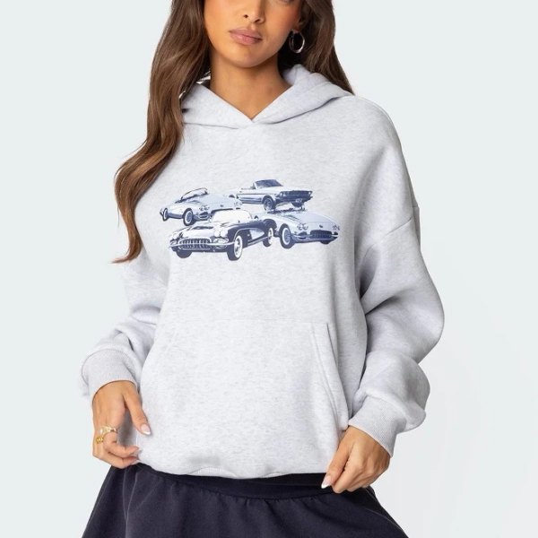 Edikted Women's Retro Rides Graphic Hoodie
