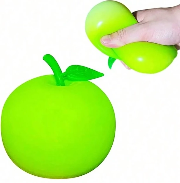 Apple Shaped Squishy Toy, Stress Relief Dough Ball, Party Favor, Desktop Decor,Green Apple
