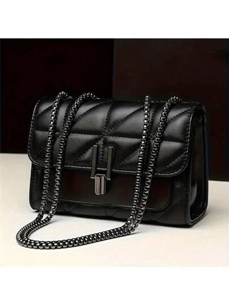 New Autumn/Winter Fashionable Versatile Mini Plaid Crossbody Bag, Classic Flap Shoulder Bag, 1pc Women Elegant Handbag And Wallet Set