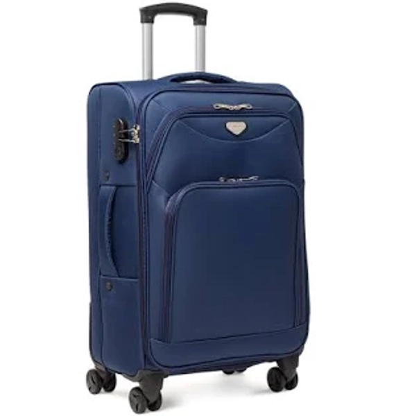Valigia da viaggio media blu Romeo Gigli Milano con 4 ruote spinner