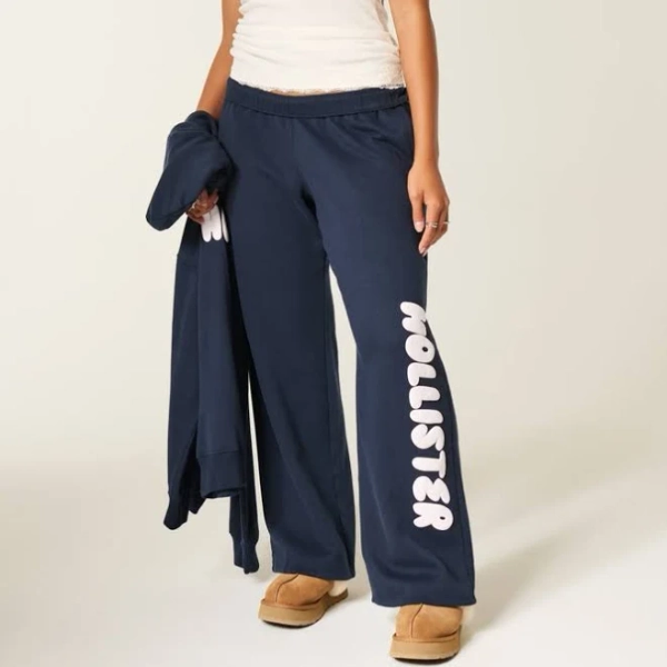 Hollister Women's Logo Graphic Wide-leg Sweatpants