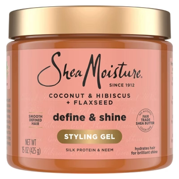 SheaMoisture Coconut & Hibiscus + Flaxseed Defining Styling Hair Gel - 15oz