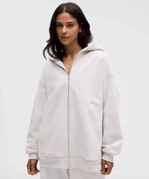 Women's Big Cozy Ultra-Oversized Full-Zip Hoodie *Long - Dove Grey - L