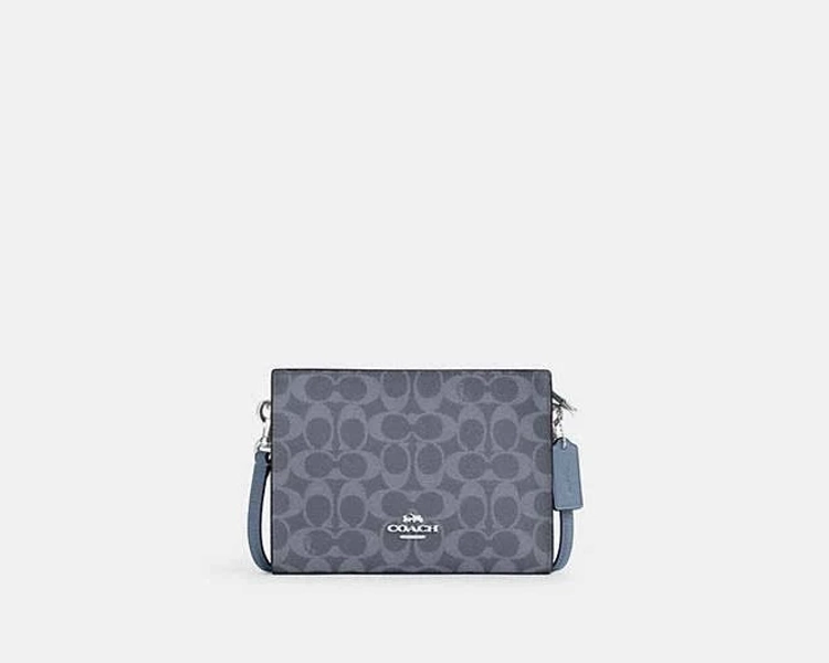 Coach Women's Slim Signature Canvas Crossbody Bag