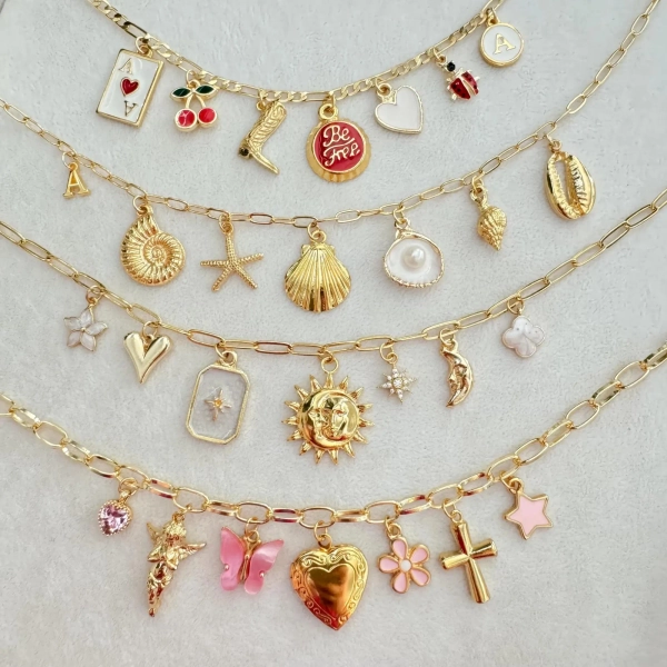 Build Your Own Custom Charm Necklace for Women, Pick Your Charms, Multi Charm Necklace, Vintage Chunky Necklace, Personalized Birthday Gift